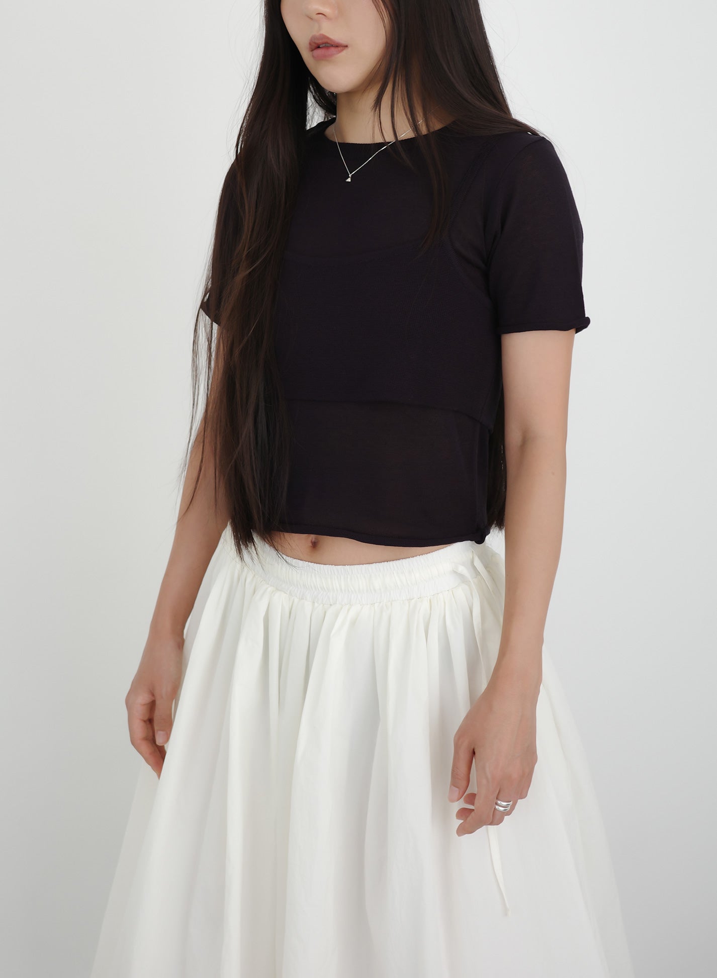 Knitted Linen-Blend Layering Top Set