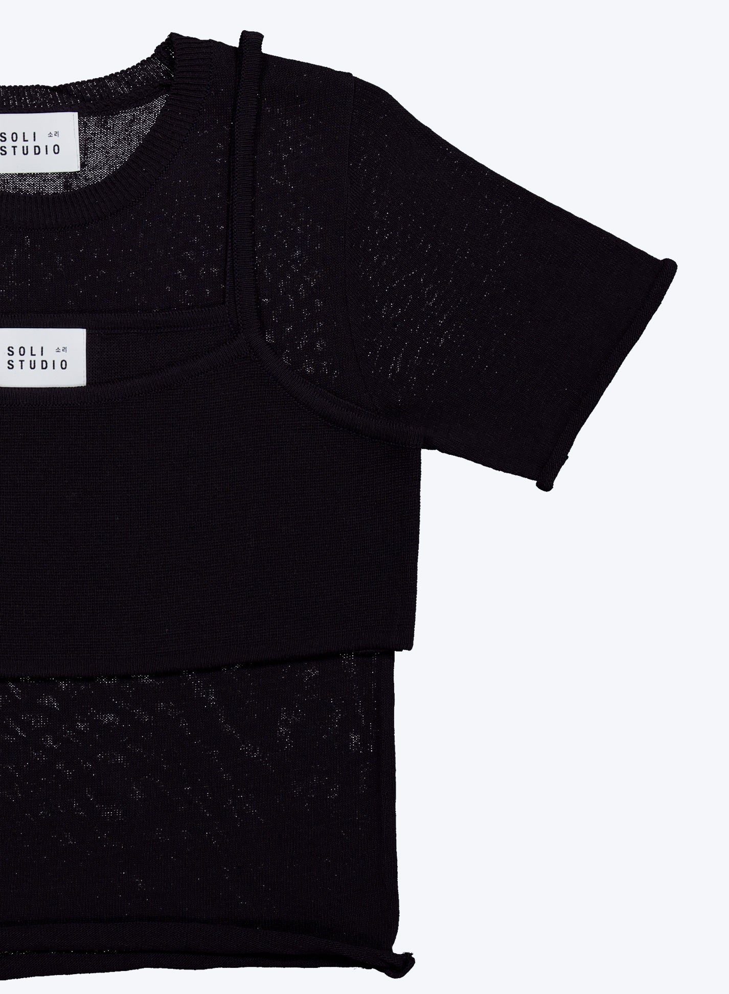 Knitted Linen-Blend Layering Top Set