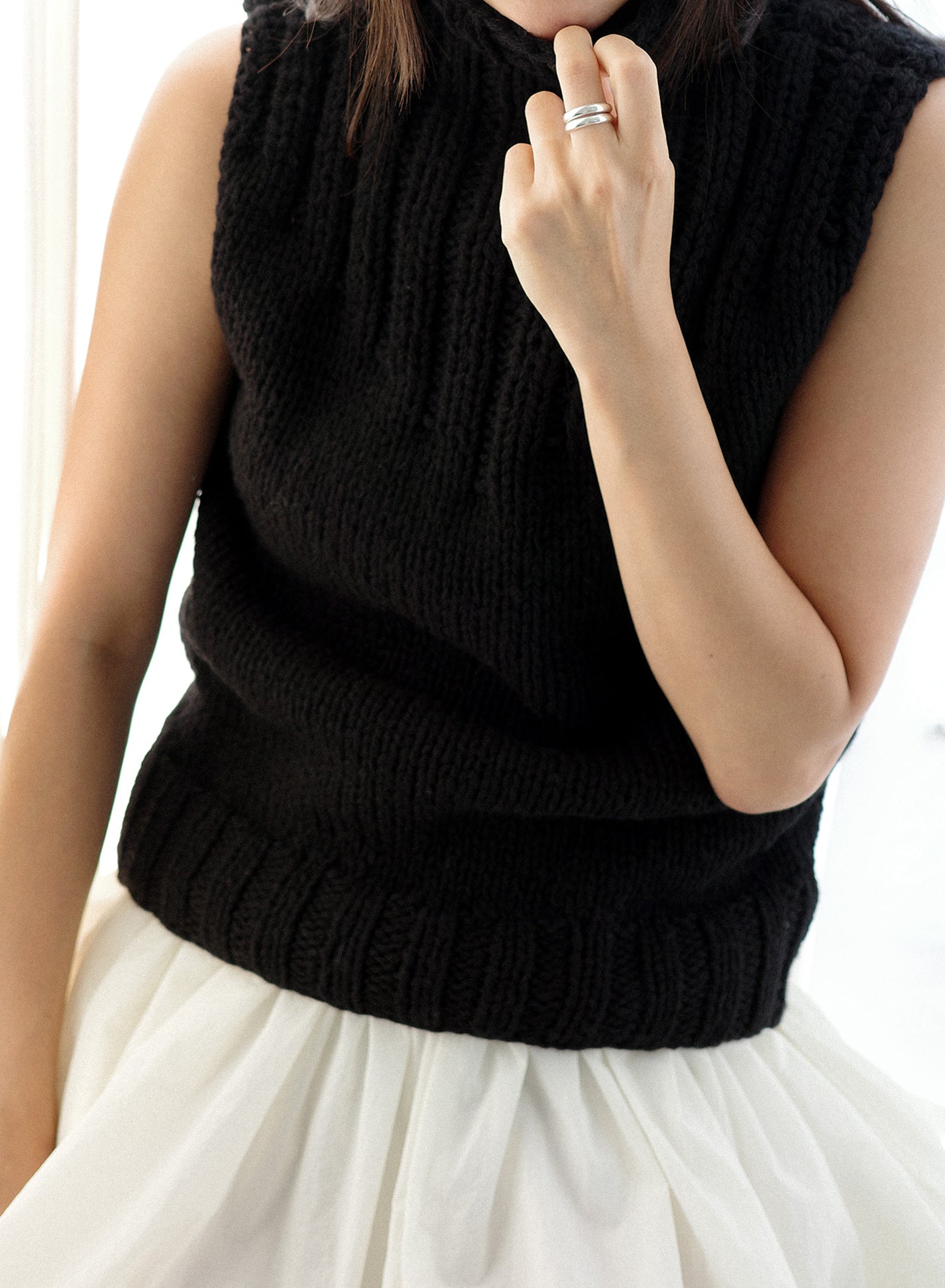 [60%OFF] Chunky Wool Knit Vest