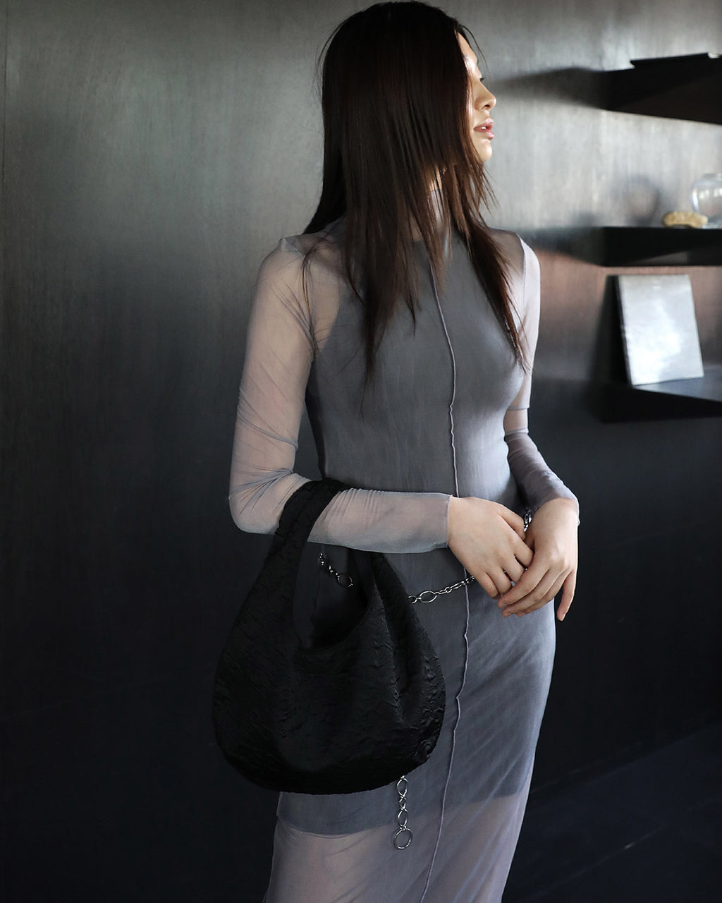 Egg Mini Bag - Embossing [Black]