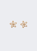 Matte Textured Flower Stud • Gold