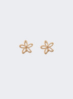 Matte Textured Flower Stud • Gold