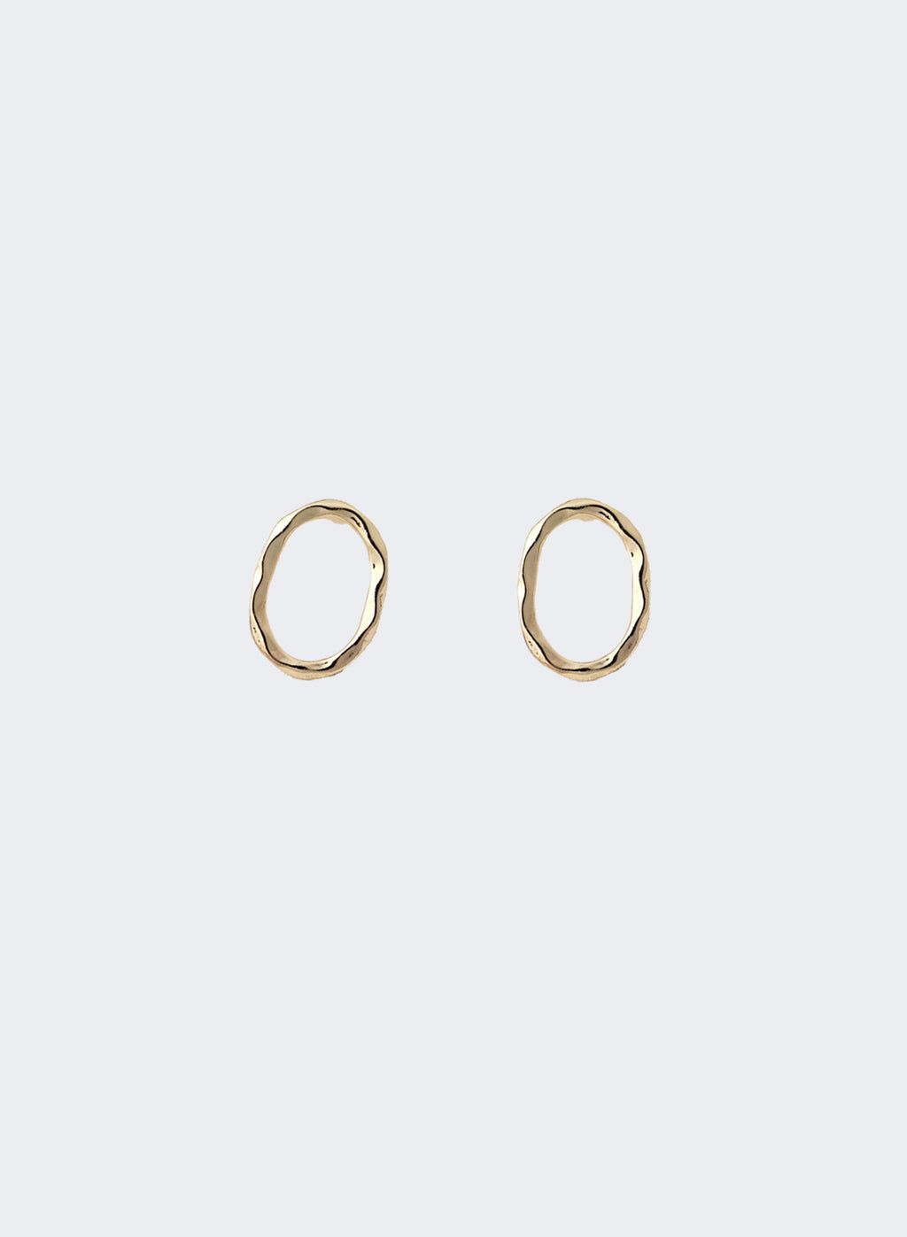 Crumpled Oval Studs • Gold