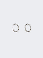 Crumpled Oval Studs • Silver