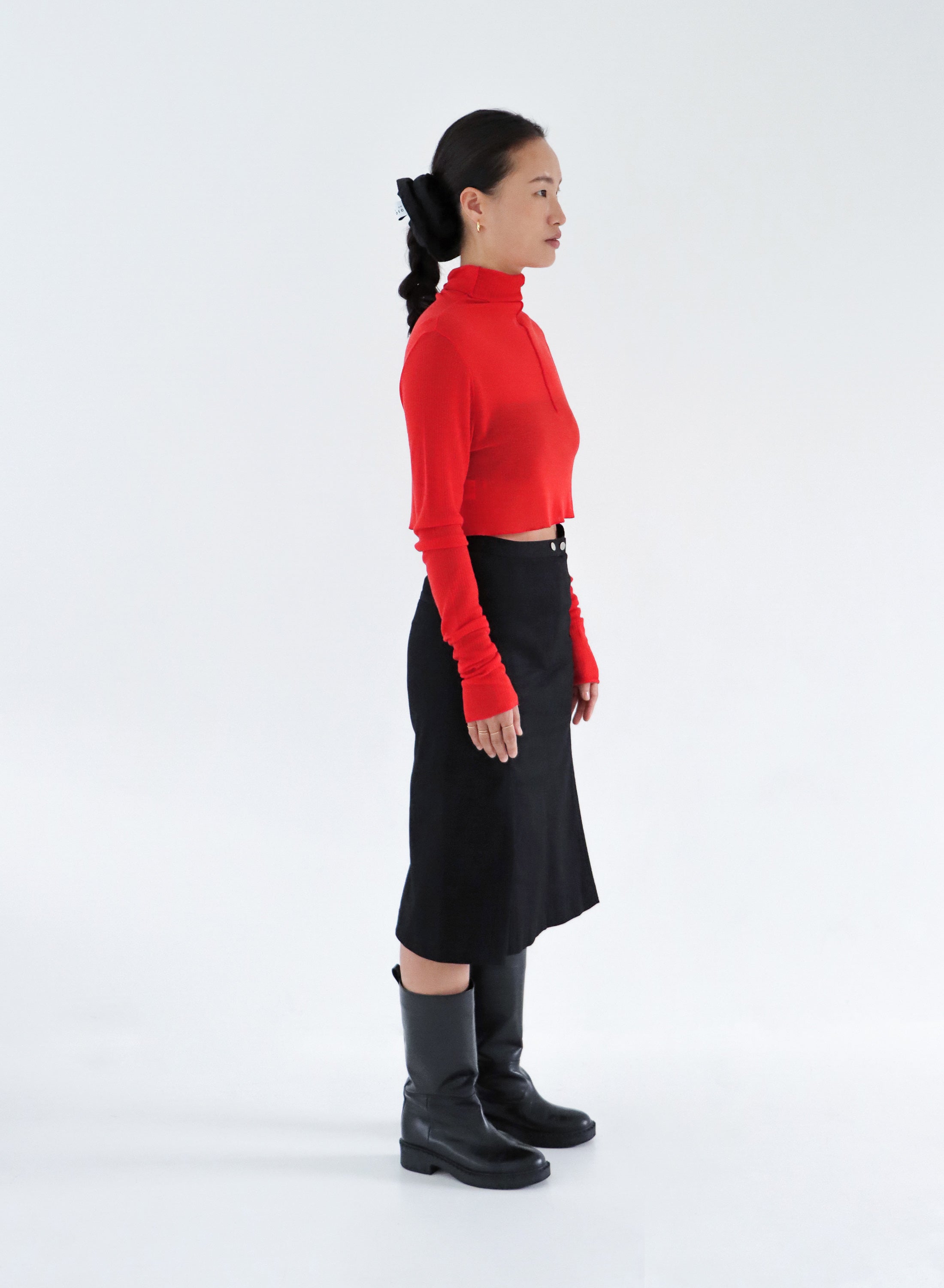 [40%OFF]Tencel Wool Blend Cropped Roll Neck