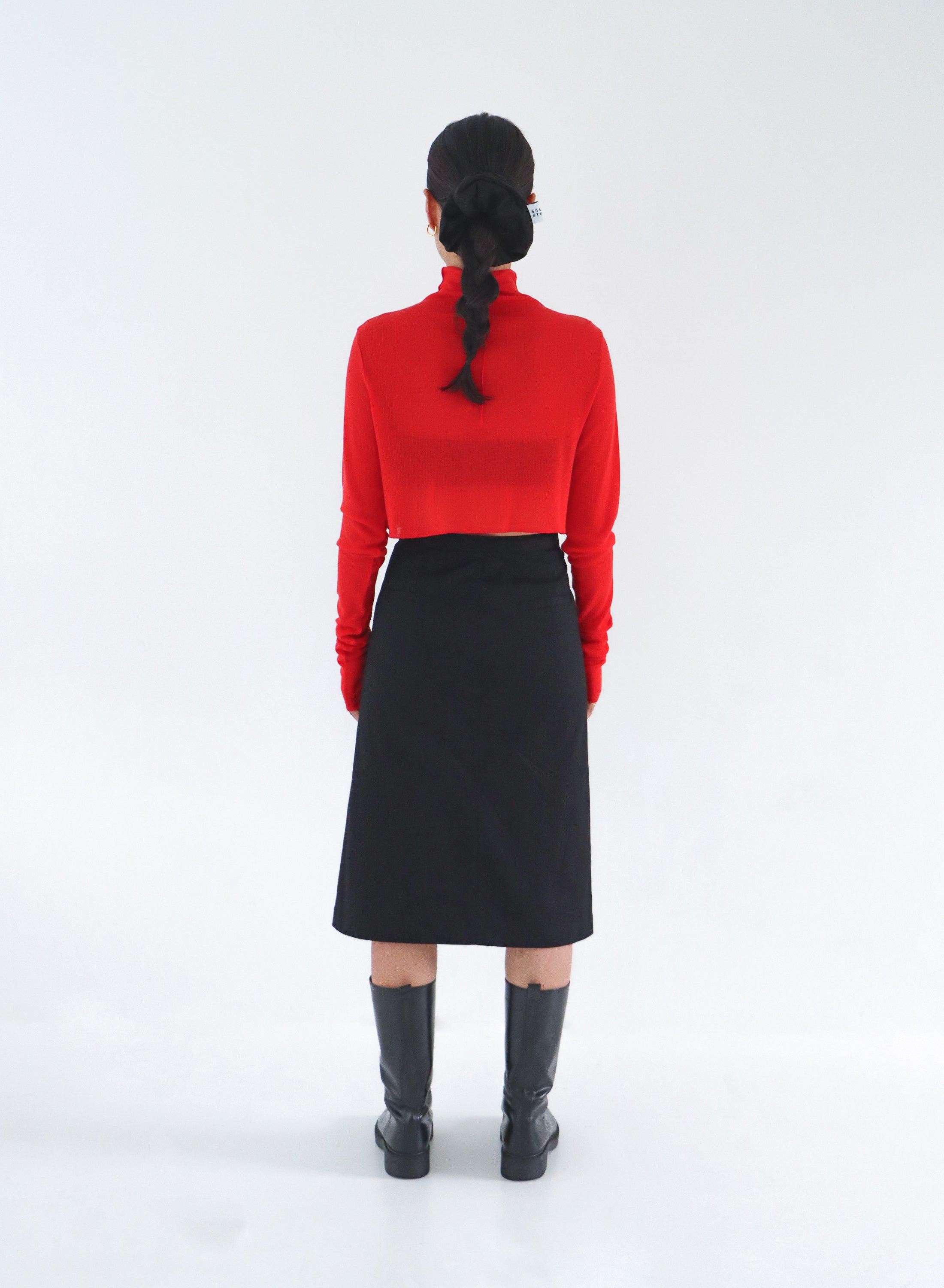 [40%OFF]Tencel Wool Blend Cropped Roll Neck