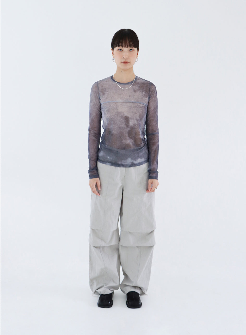 [70%OFF]SPACE MESH DIGITAL PRINT TOP