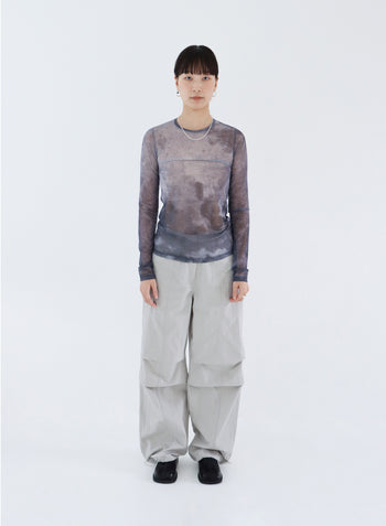 [70%OFF]SPACE MESH DIGITAL PRINT TOP