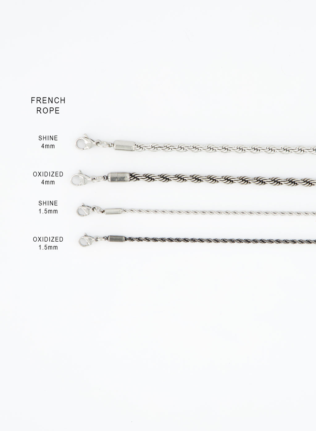 FRENCH ROPE BRACELET [Polished] — 4mm