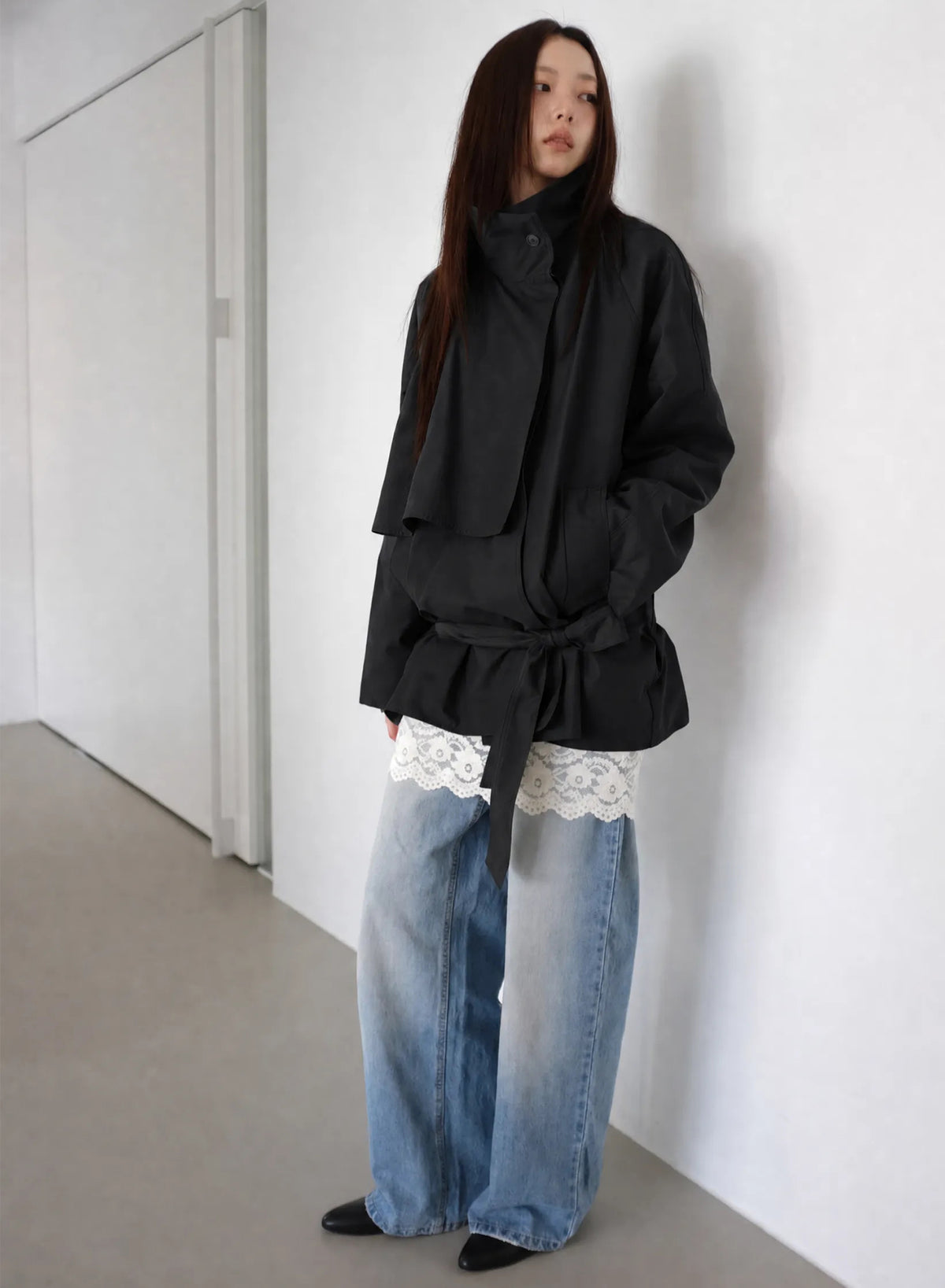 Low Trench Jacket - Black