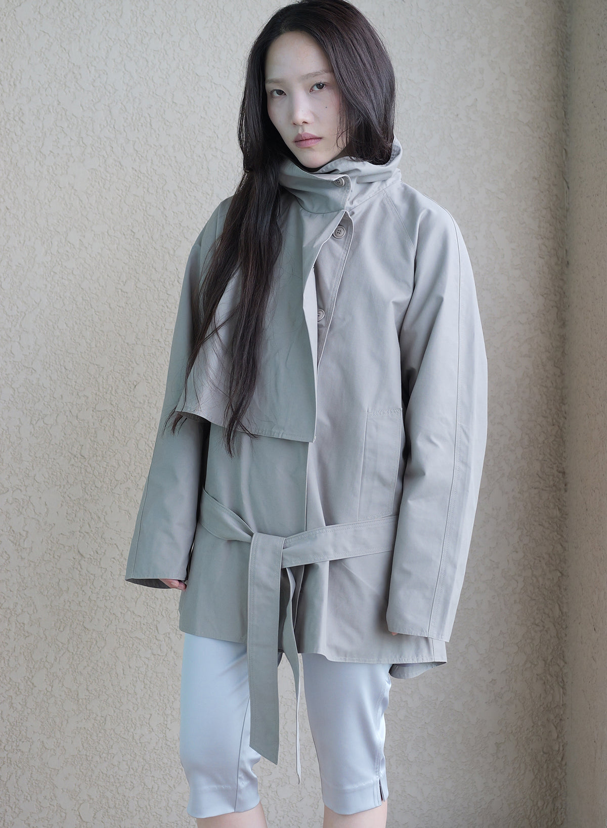 Low Trench Jacket - Warm Grey