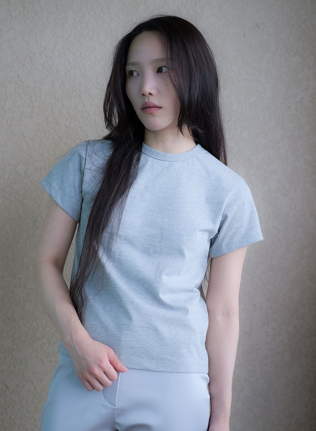Basic 90's Cropped Tee - Grey