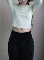 Boat Neck 3/4 Sleeve Tee - (Lemon/Black)