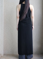 Classic Whole-Garment Knit Maxi Dress - Black