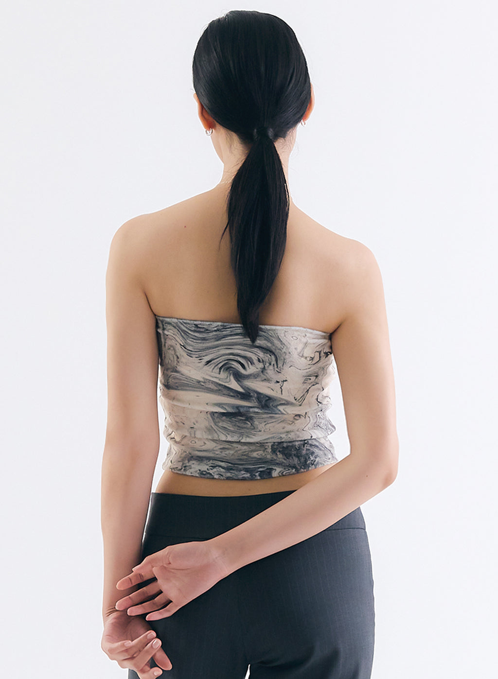 [70%OFF] Marble Terry Tube Top - Grey