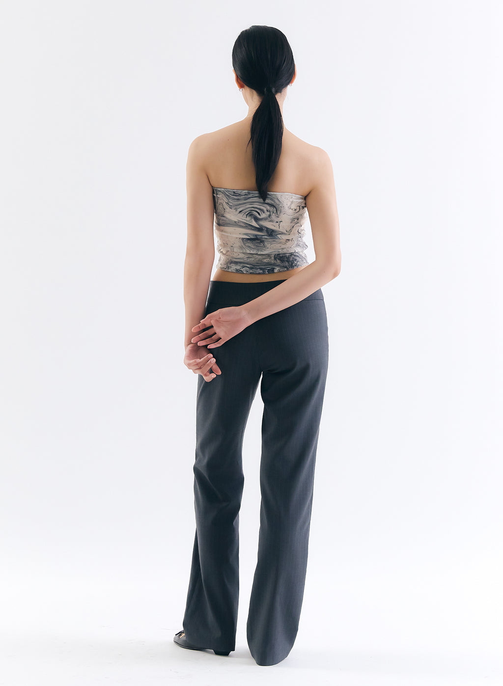 [70%OFF] Marble Terry Tube Top - Grey