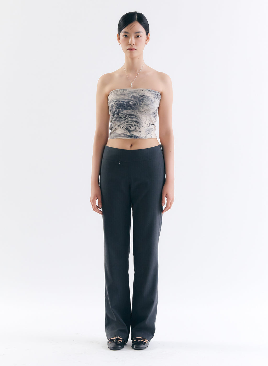 [70%OFF] Marble Terry Tube Top - Grey