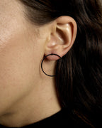 Matte Black Circle Studs