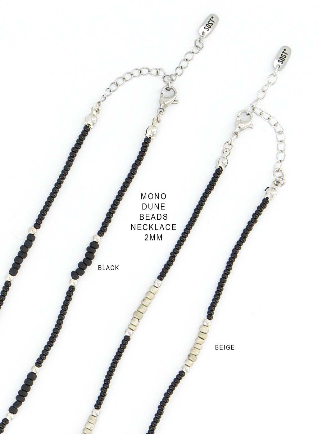 Mono Dune Beads Necklace — Black
