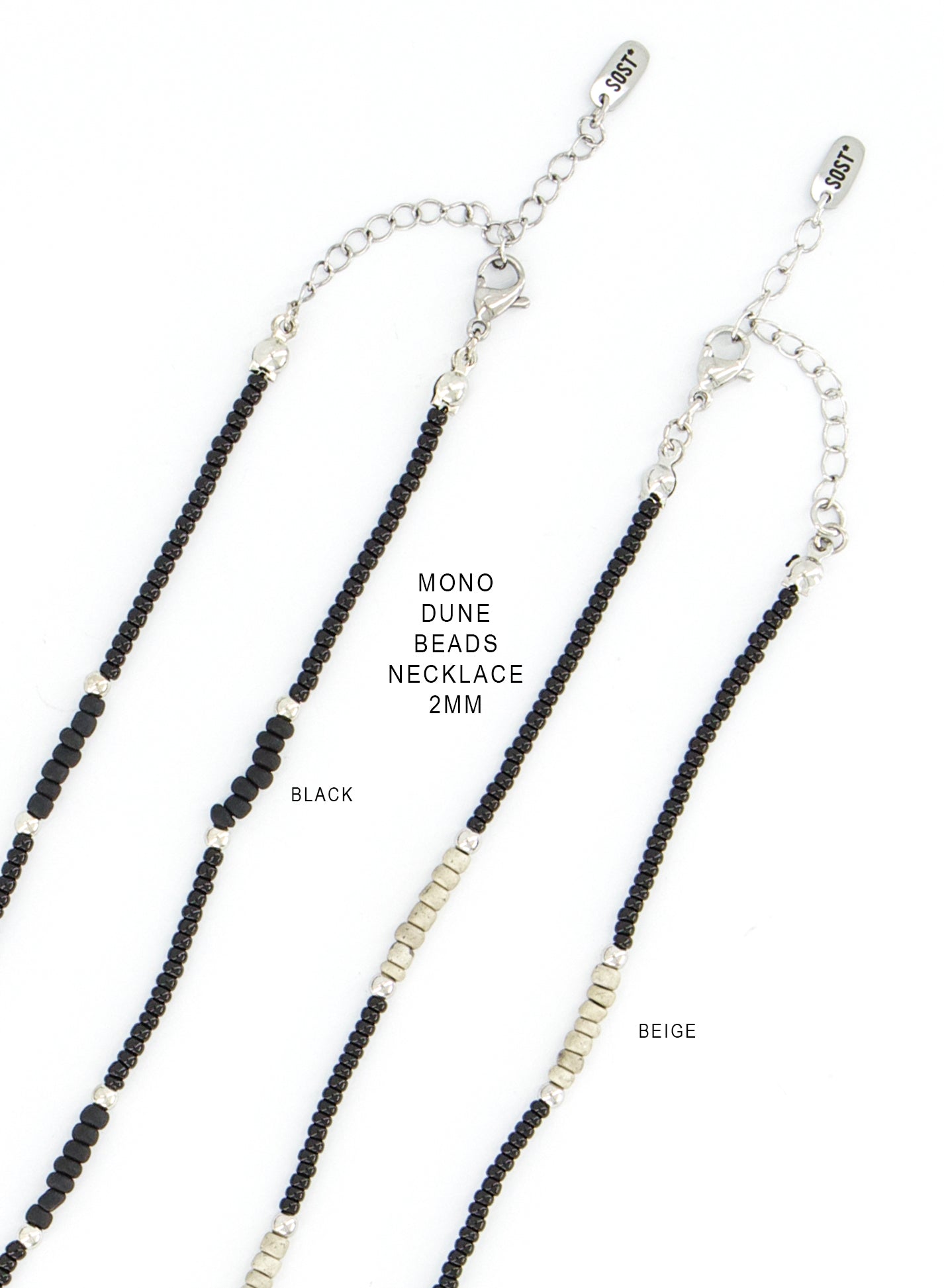 Mono Dune Beads Necklace — Black