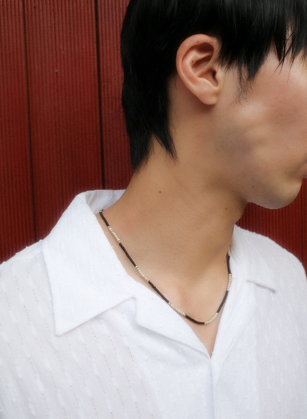 Mono Dune Beads Necklace — Beige