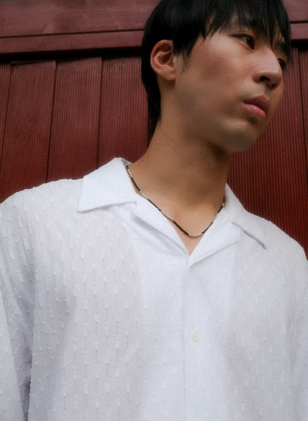 Mono Dune Beads Necklace — Beige