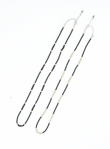 Mono Dune Beads Necklace — Black
