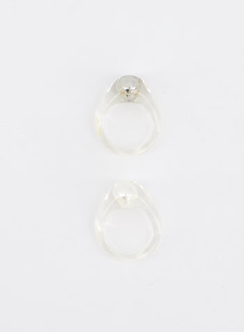 Clear Pearl Ring