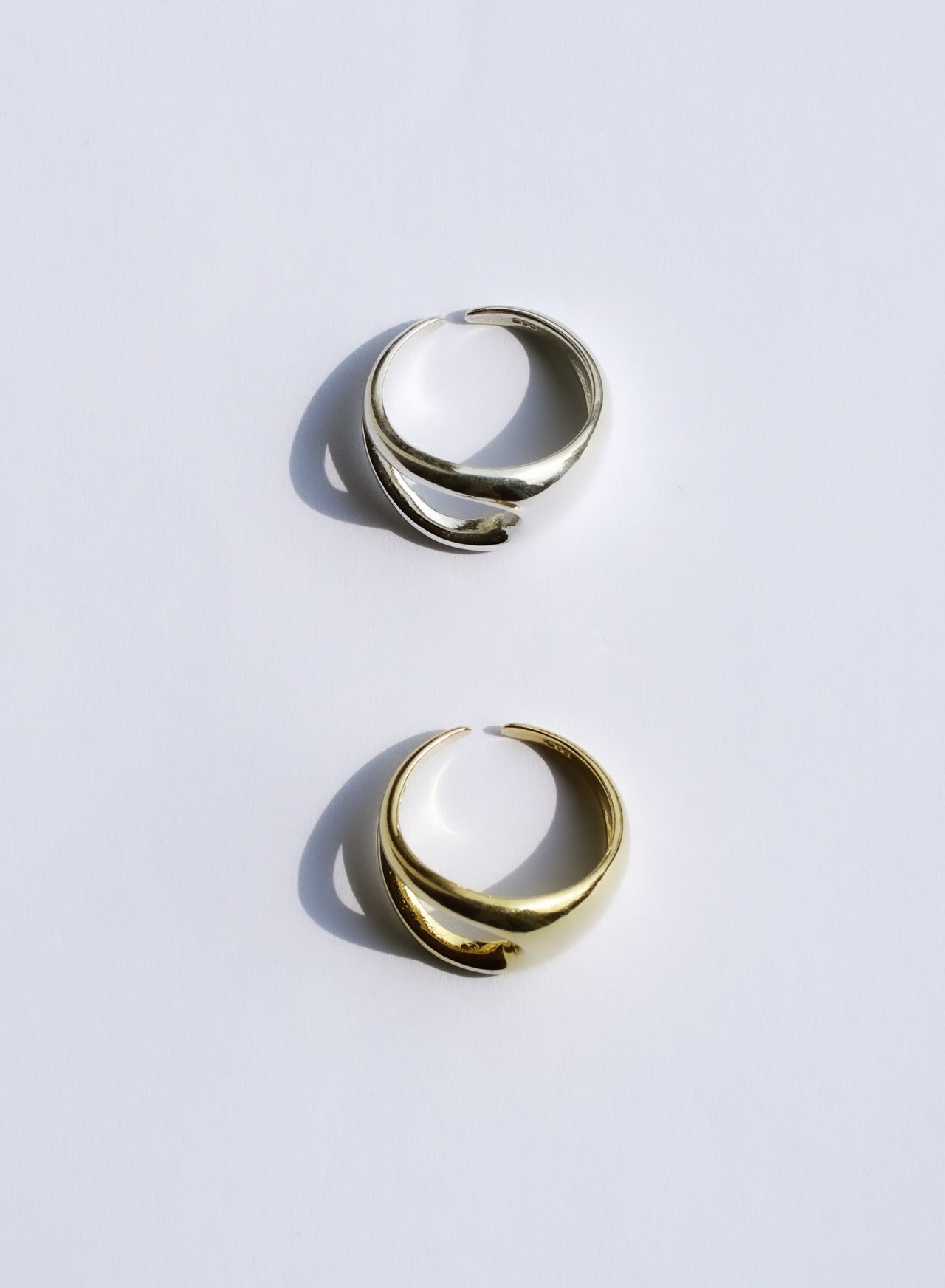 Triple Moon | Moonstone Gold Ring Soma | BlackTreeLab 6.5 US / 14K Yellow Gold