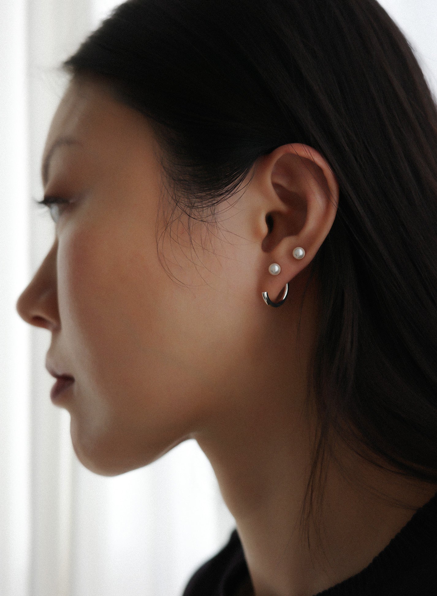 Dual-Wear Pearl Hoop Earrings
