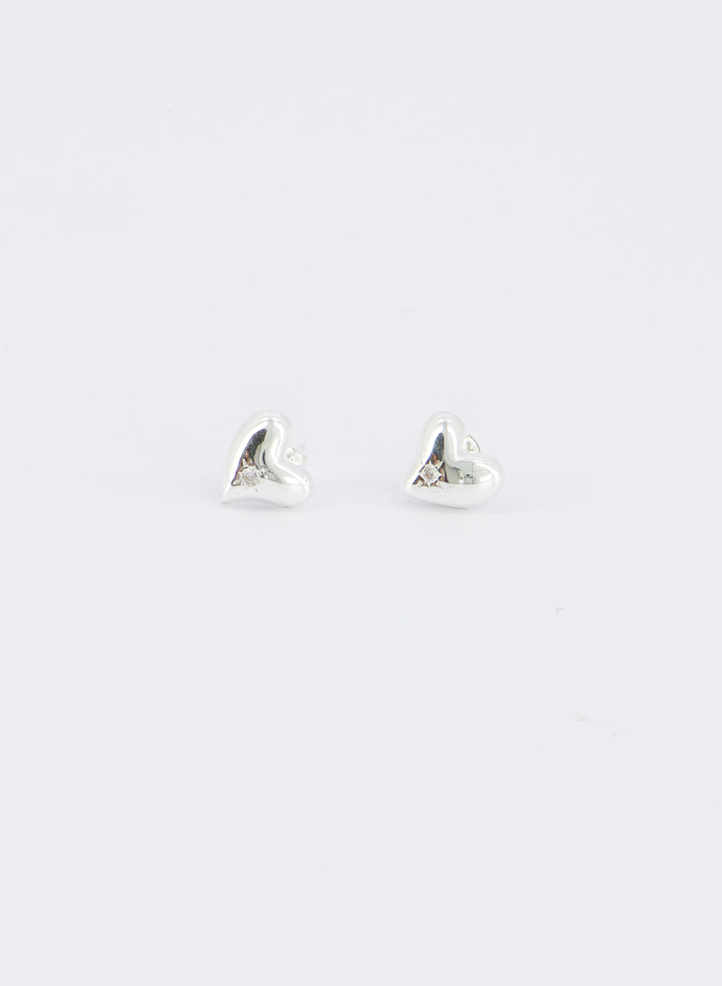 Voluminous Heart Earrings • Silver