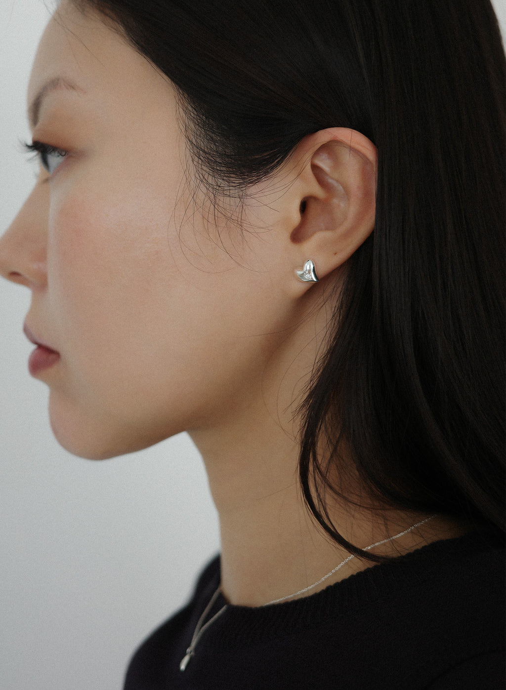 Voluminous Heart Earrings • Silver