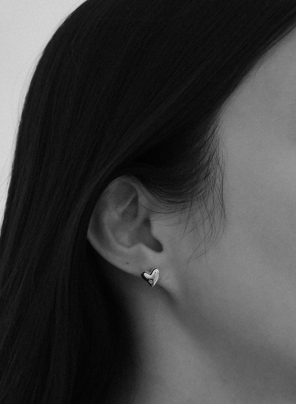 Voluminous Heart Earrings • Silver