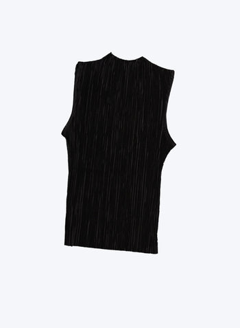 Pleated Sleeveless Top ii ㅡ Black