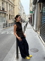 Pleated Sleeveless Top ii ㅡ Black