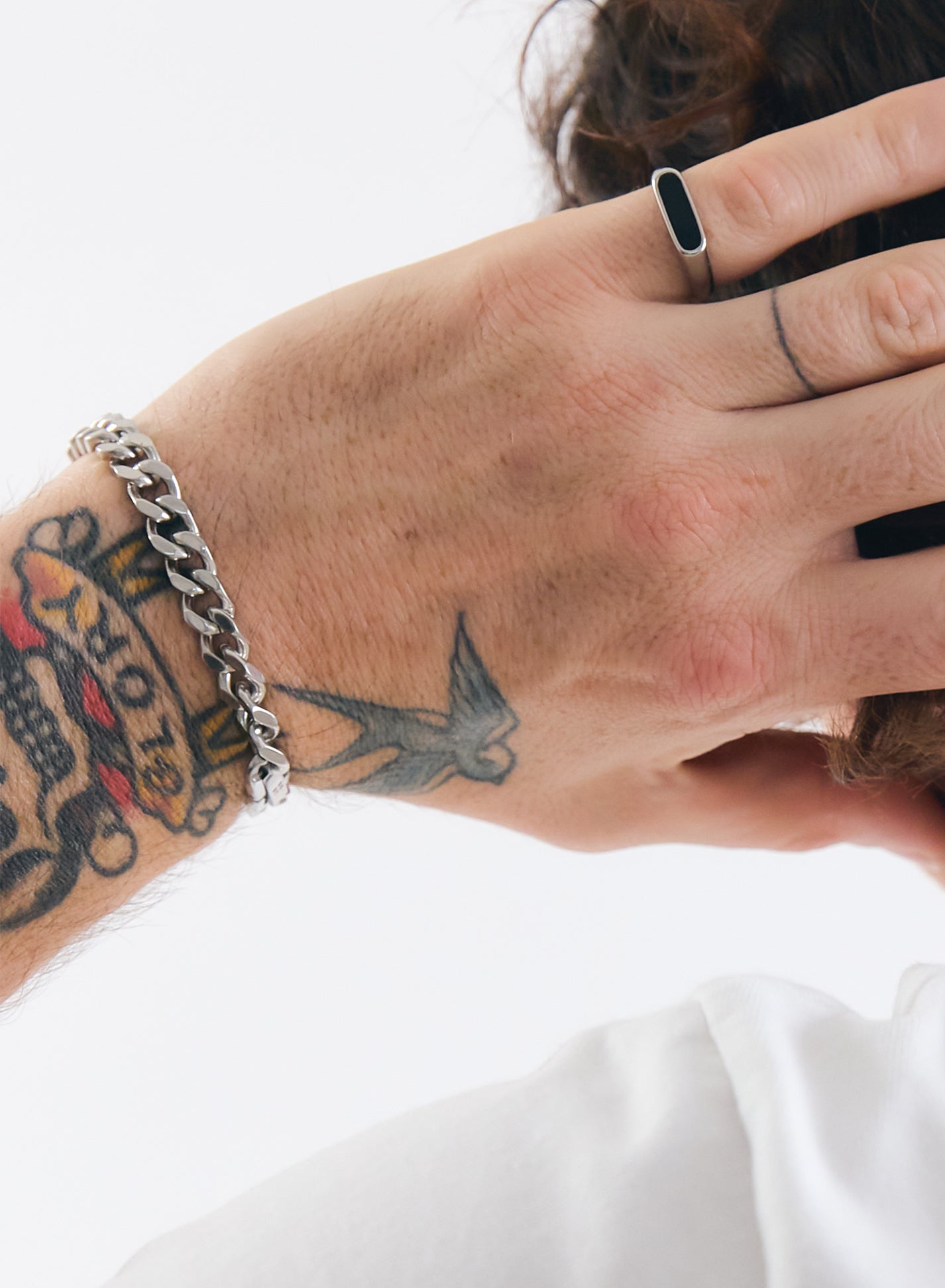 Black Slim Signet Ring • Stainless Steel