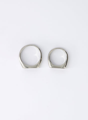 Black Slim Signet Ring • Stainless Steel