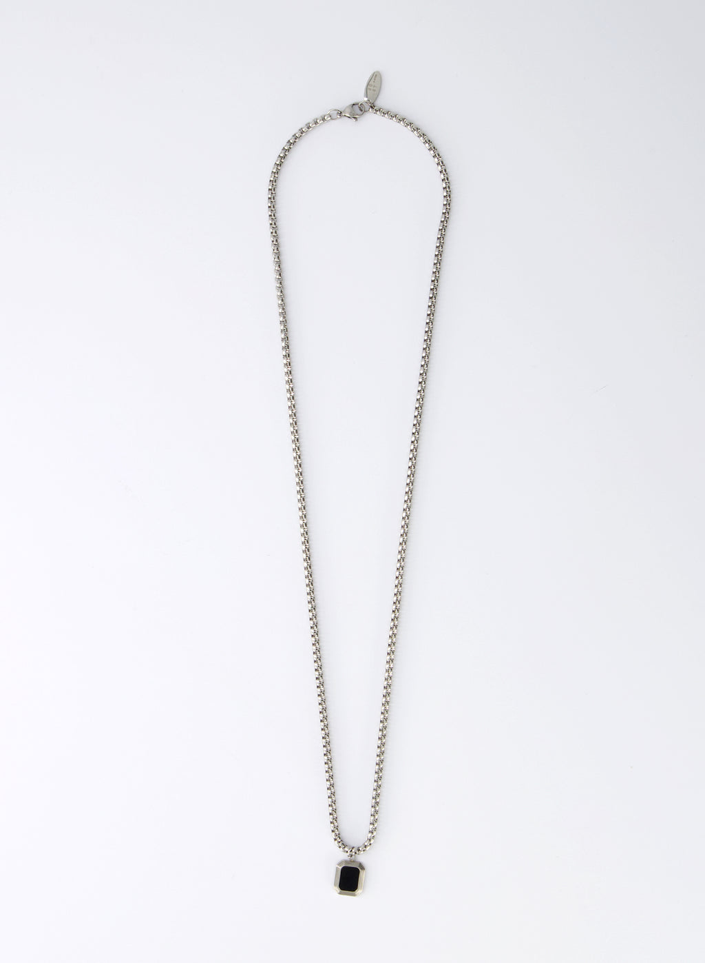 Onyx Hex Necklace • Stainless Steel