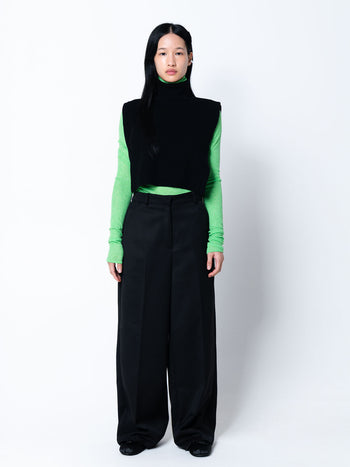 High-Neck Wool-Blend Vest