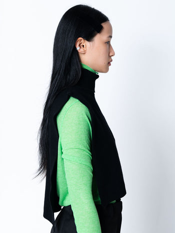 High-Neck Wool-Blend Vest