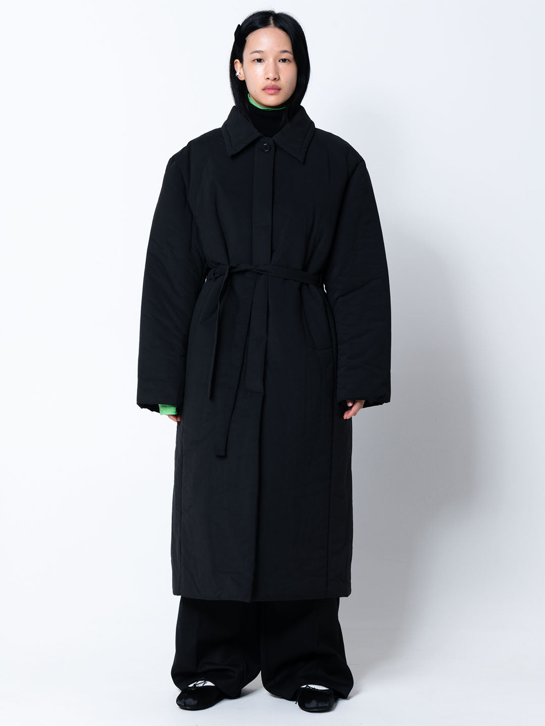 Long Padded Belt Coat