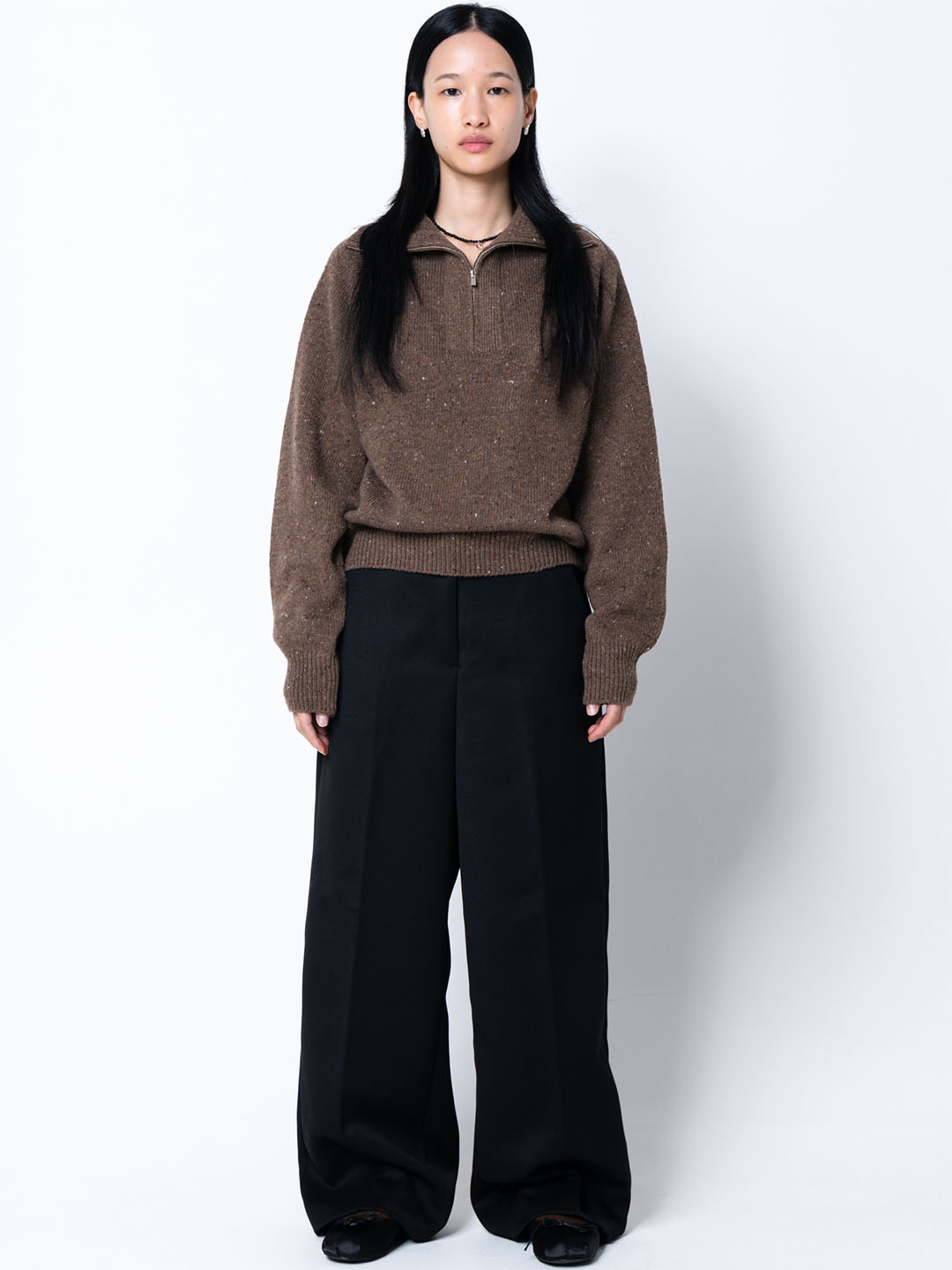 Wool-Blend Half-Zip Jumper