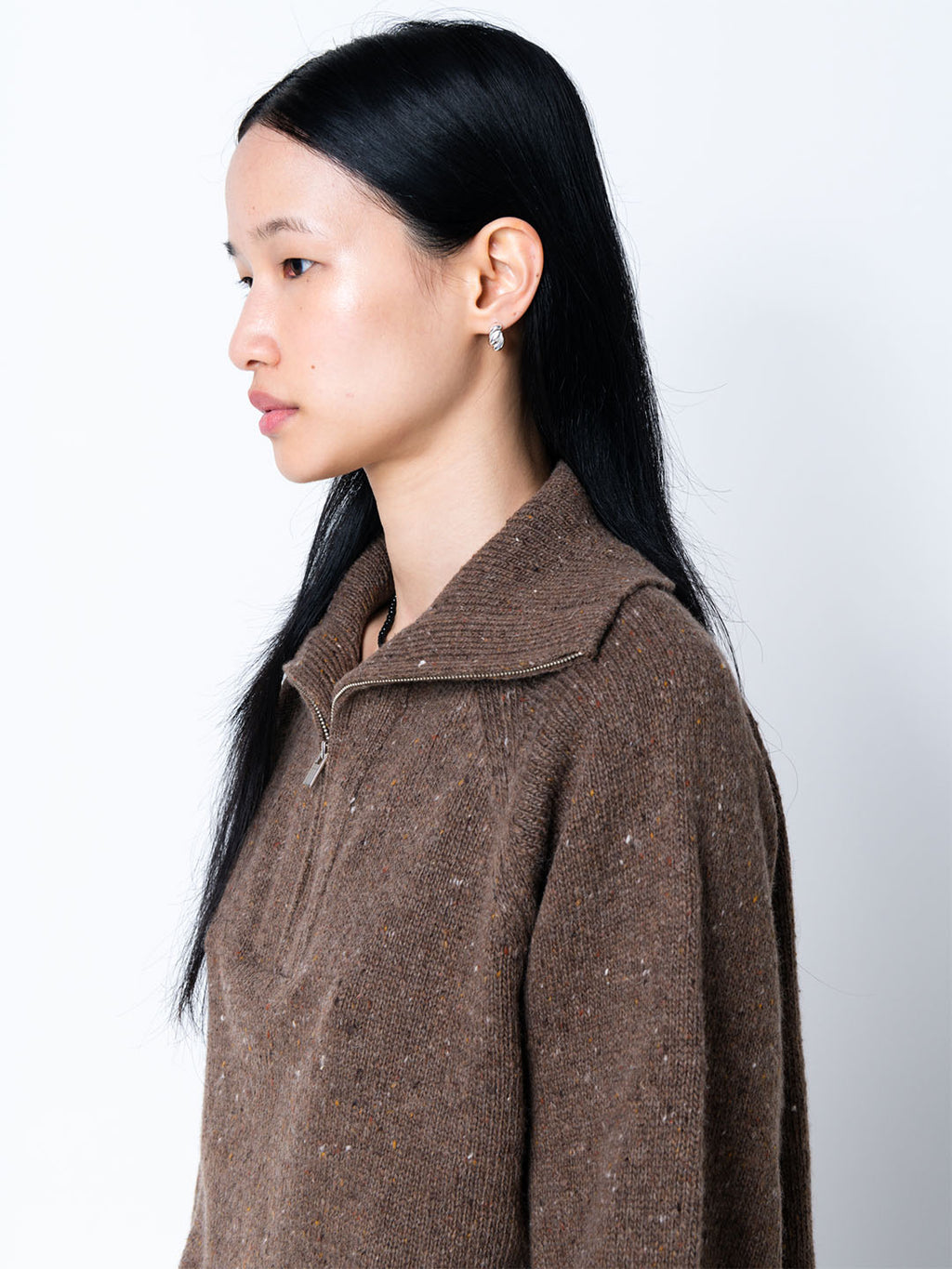 Wool-Blend Half-Zip Jumper