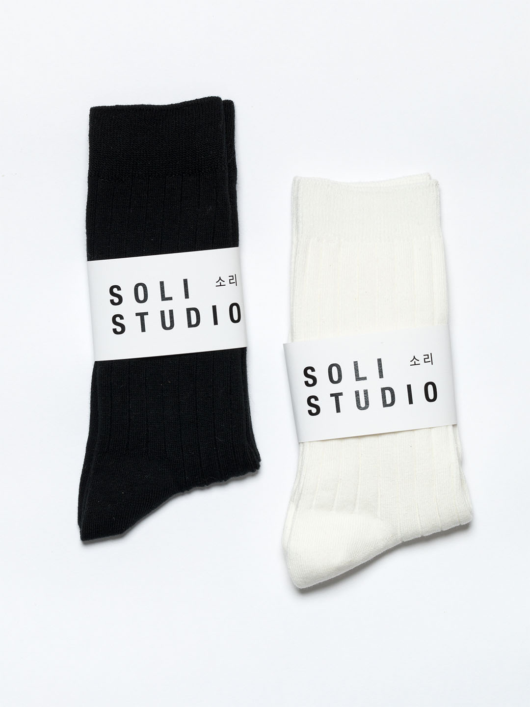 Cotton Blend Ribbed Socks