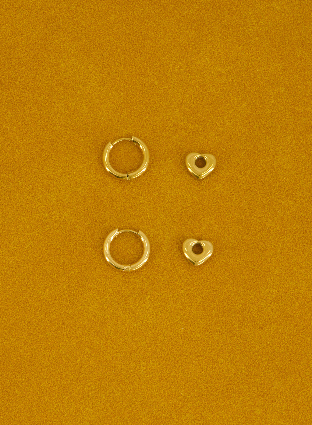 Two-Way Hoops With Love • Stainless Steel (Gold)