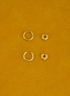 Two-Way Hoops With Love • Stainless Steel (Gold)
