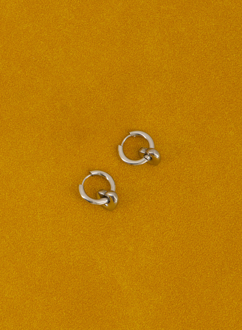 Two-Way Hoops With Love • Stainless Steel (Silver)