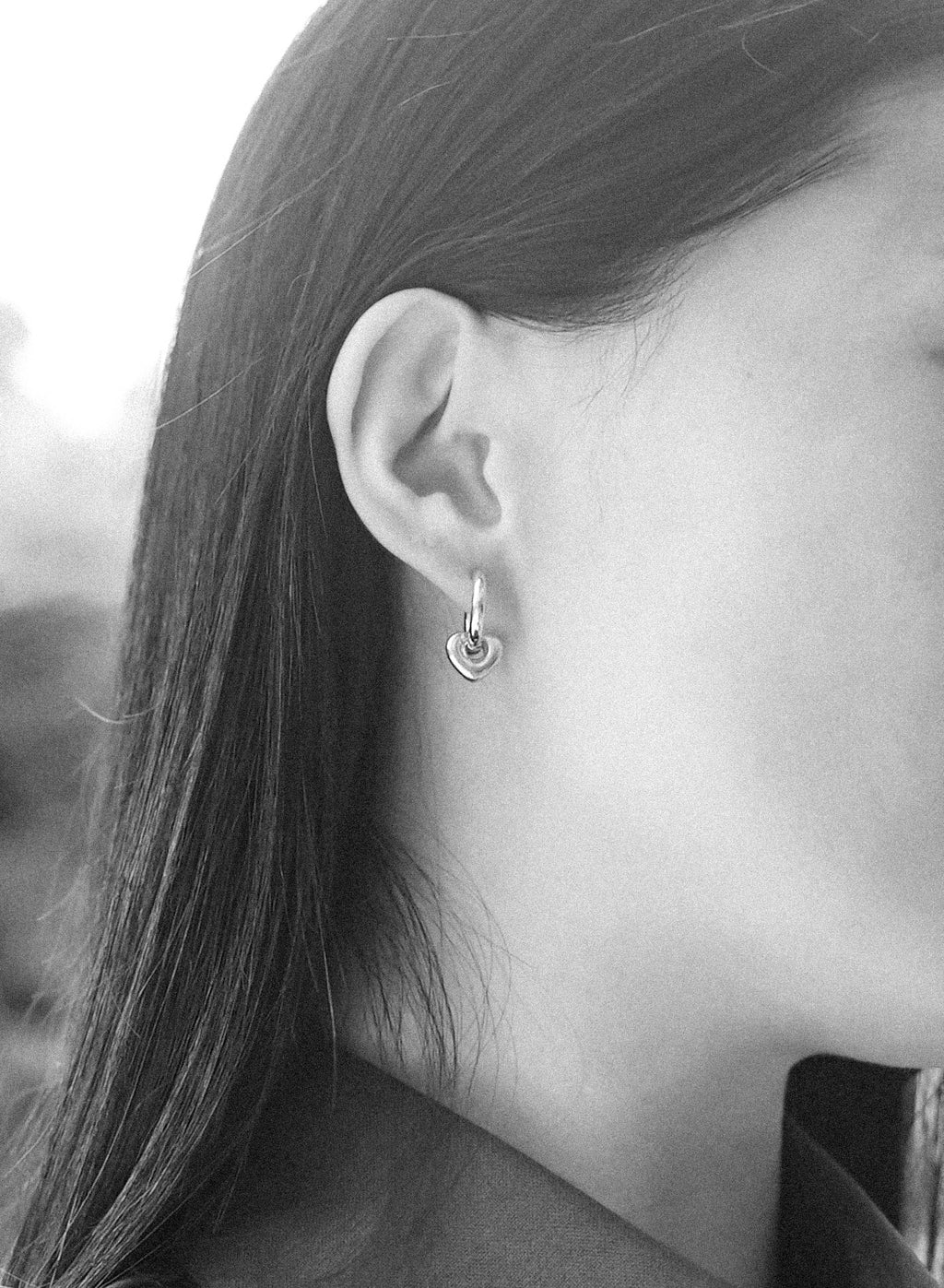 Two-Way Hoops With Love • Stainless Steel (Silver)