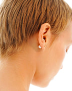 Two Way Pearl Studs • Gold
