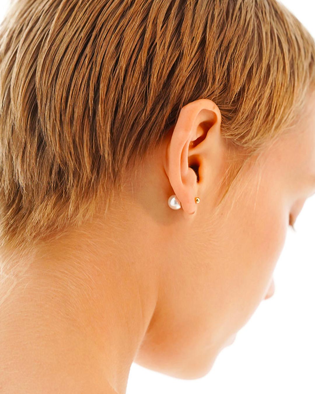 Two Way Pearl Studs • Gold